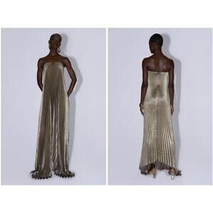 L'IDEE Black Tie Gown in Gold Shimmer
